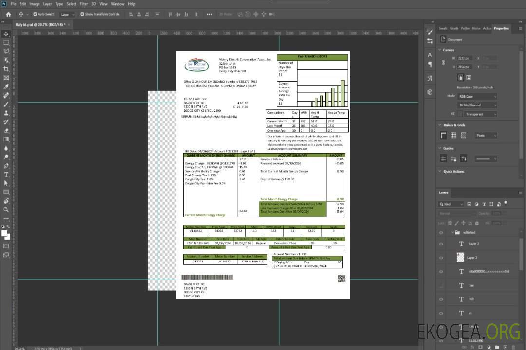 Modèle de facture de services publics pour les entreprises USA Kansas Victory Electric aux formats Word et PDF template Modèle de facture de services publics pour les entreprises USA Kansas Victory Electric aux formats Word et PDF template